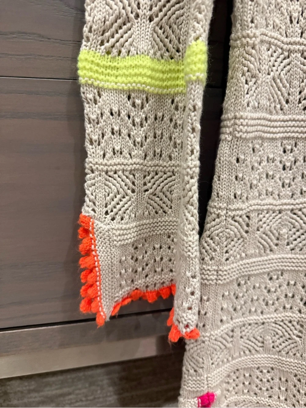 Lisa Todd Beach Please Knit Tunic In Linen w Neon Sz Small